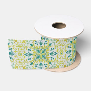 William Morris Naadloos Plafond Limegroen Patroon Satijnen Lint