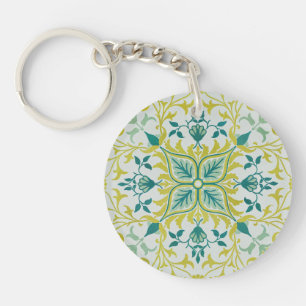 William Morris Naadloos Plafond Limegroen Patroon Sleutelhanger
