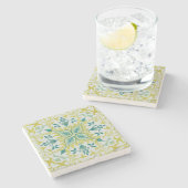 William Morris Naadloos Plafond Limegroen Patroon Stenen Onderzetter (Zijkant)