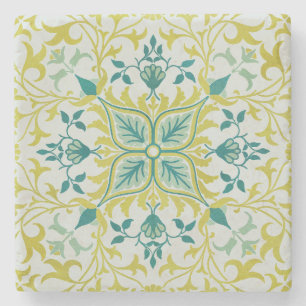 William Morris Naadloos Plafond Limegroen Patroon Stenen Onderzetter