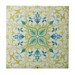 William Morris Naadloos Plafond Limegroen Patroon Tegeltje