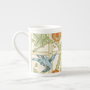 William Morris Naadloos Tralie Roos Patroon Porselein Kop