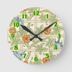 William Morris Naadloos Tralie Roos Patroon Ronde Klok