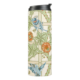 William Morris Naadloos Tralie Roos Patroon Thermosbeker