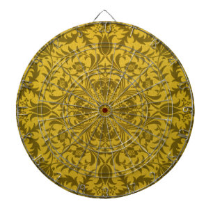 William Morris Naadloos Wingerd Goud Geel Patroon Dartbord