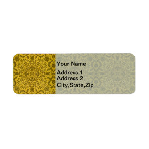 William Morris Naadloos Wingerd Goud Geel Patroon Etiket