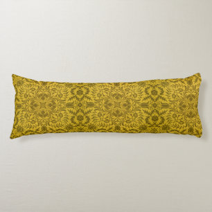 William Morris Naadloos Wingerd Goud Geel Patroon Lichaamskussen