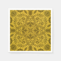 William Morris Naadloos Wingerd Goud Geel Patroon