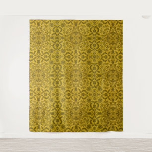 William Morris Naadloos Wingerd Goud Geel Patroon Wandkleed