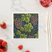 William Morris Naadloze Druiven Wingerd Zwart Patr Servet (Insitu)