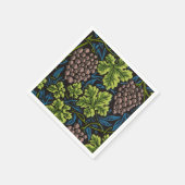 William Morris Naadloze Druiven Wingerd Zwart Patr Servet (Hoek)