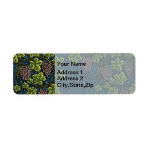 William Morris Naadloze Druiven Wingerd Zwarte Pat Etiket