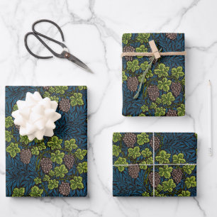 William Morris Naadloze Druiven Wingerd Zwarte Pat Inpakpapier Vel
