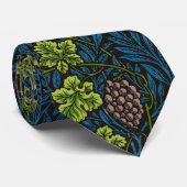 William Morris Naadloze Druiven Wingerd Zwarte Pat Stropdas (Opgerold)