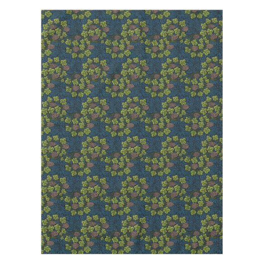 William Morris Naadloze Druiven Wingerd Zwarte Pat Tafelkleed (Voorkant)