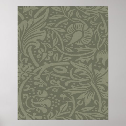 William Morris Narcis Bloemen Behang Patroon Poster (Voorkant)