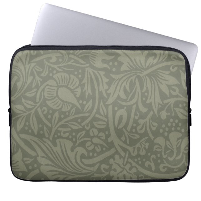 William Morris Narcis Bloemenbehang Laptop Sleeve (Voorkant)
