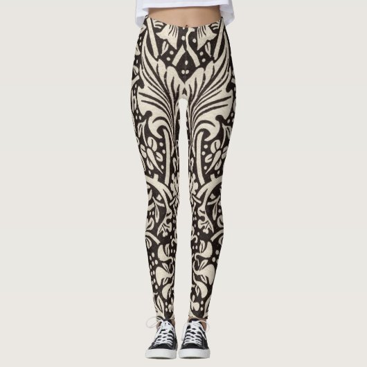 William Morris Narcis Bloemenbehang Leggings (Voorkant)