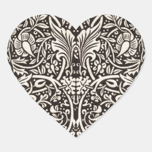 William Morris Narcis Bloemig Behang Hart Sticker