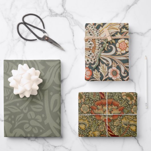 William Morris Narcis Bloemig Behang Inpakpapier Vel (Voorkant)