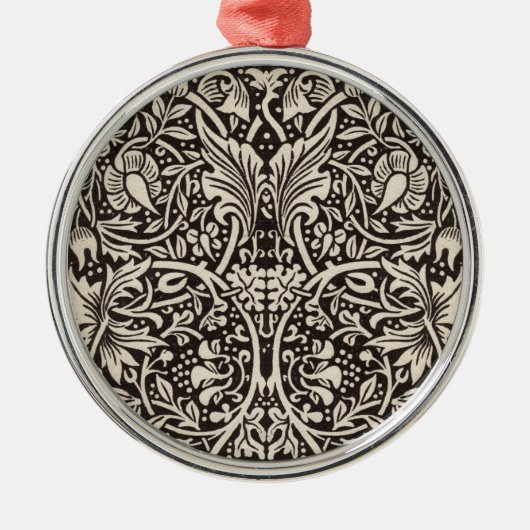 William Morris Narcis Bloemig Behang Metalen Ornament (Voorkant)