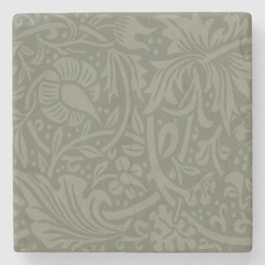 William Morris Narcis Bloemig Behang Stenen Onderzetter (Voorkant)