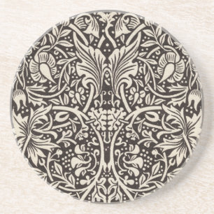 William Morris Narcis Bloemig Behangpatroon Zandsteen Onderzetter