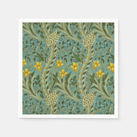 William Morris Narcis Bloempatroon Klassiek Servet (Voorkant)