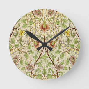 William Morris Narcis Klassiek Bloem Behang Ronde Klok