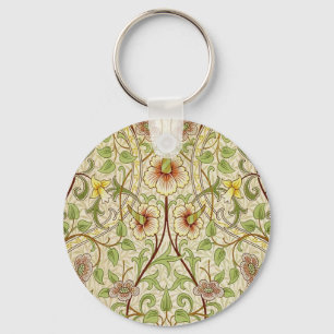 William Morris Narcis Klassieke Bloem Sleutelhanger
