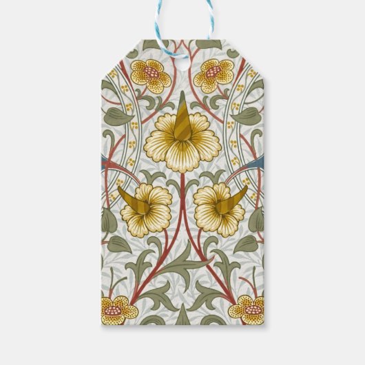 William Morris Narcissen Bloempatroon Cadeaulabel (Voorkant)