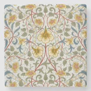 William Morris Narcissen Bloempatroon Stenen Onderzetter