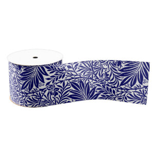 William Morris Navy Blauw  Bloemen bruiloft Grosgrain Lint