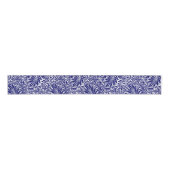 William Morris Navy Blauw Bloemen bruiloft Grosgrain Lint (Voorkant)