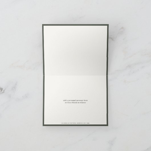  William Morris Navy Blauw Rood Chrysanthemum Bedankkaart (Binnen)