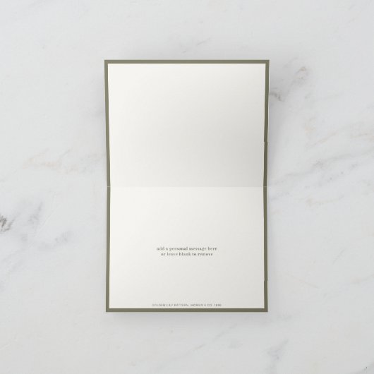 William Morris Navy Blauw Rood Chrysanthemum Bedankkaart (Binnen)