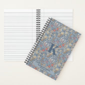  William Morris Navy Blauw Rood Chrysanthemum Notitieboek (Binnen)