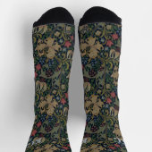  William Morris Navy Blauw Rood Chrysanthemum Sokken (Top)