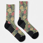 William Morris Navy Blauw Rood Chrysanthemum Sokken (Rechts)