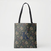  William Morris Navy Blauw Rood Chrysanthemum Tote Bag (Voorkant)