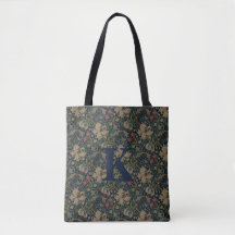  William Morris Navy Blauw Rood Chrysanthemum