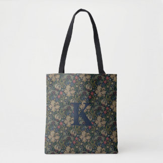  William Morris Navy Blauw Rood Chrysanthemum Tote Bag