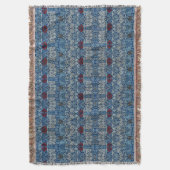 William Morris Navy Blauwe Tulp Roos Behang Deken (Voorkant Verticaal)