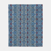 William Morris Navy Blauwe Tulp Roos Behang Fleece Deken (Voorkant)