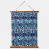 William Morris Navy Blauwe Tulp Roos Behang Hangend Wandkleed (Voorkant)