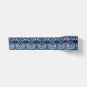William Morris Navy Blauwe Tulp Roos Behang Satijnen Lint (Voorkant)