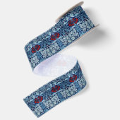 William Morris Navy Blauwe Tulp Roos Behang Satijnen Lint (Achterkant)