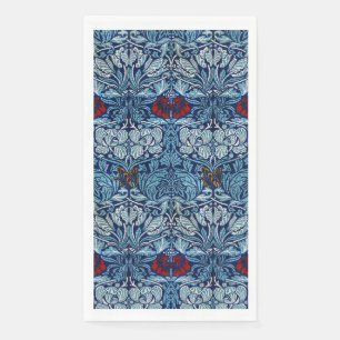 William Morris Navy Blauwe Tulp Roos Behang Servet