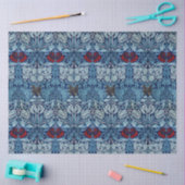 William Morris Navy Blauwe Tulp Roos Behang Tissuepapier (Craft)