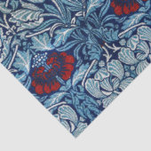 William Morris Navy Blauwe Tulp Roos Behang Tissuepapier (Detail)